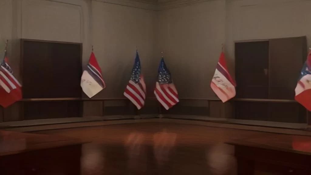 Az Amerikai Egyesült Államok és Észak-Korea zászlói